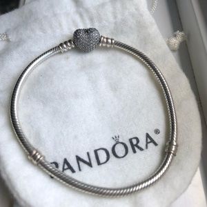 Pandora Moments Sparkling Heart Clasp Bracelet